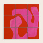 abstract pink orange - imagine 2 Wood Wall Art Gallery Image 1