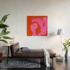 abstract pink orange - imagine 2 Wood Wall Art Gallery Image 2