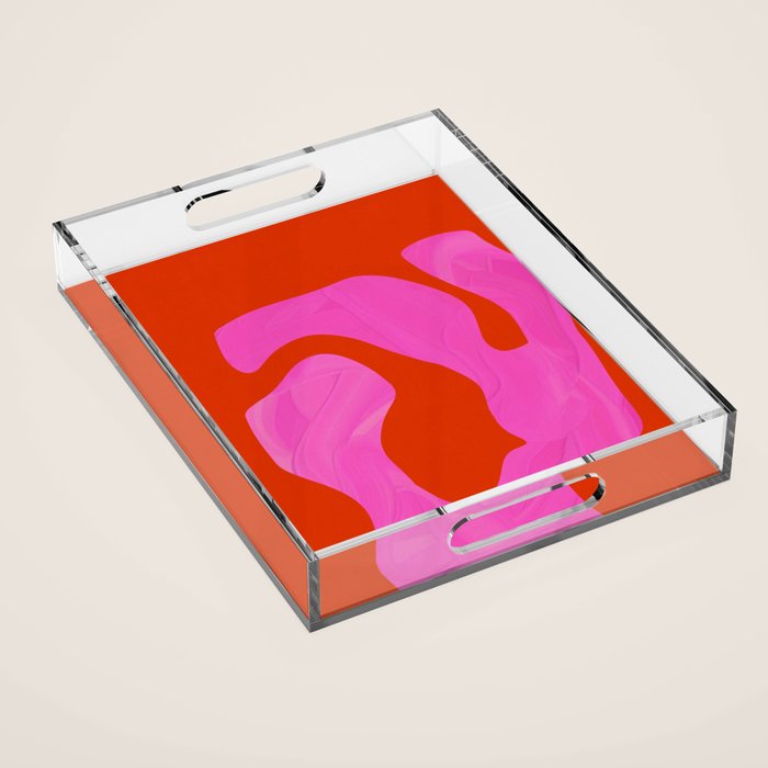 abstract pink orange - imagine 2 Acrylic Tray Gallery Image 1