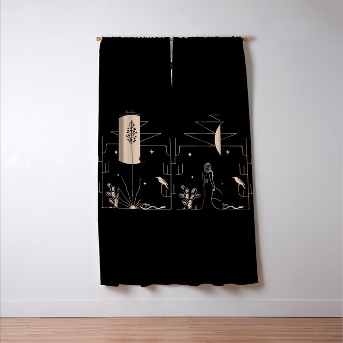 It Was All A Dream - Black & Tan Window Curtain Gallery Image 3