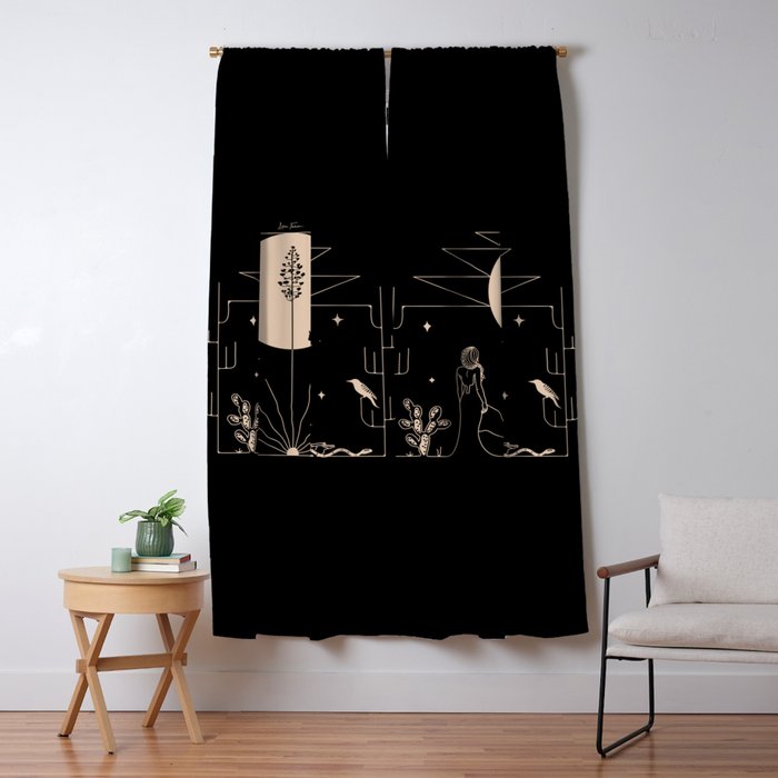 It Was All A Dream - Black & Tan Window Curtain Gallery Image 5