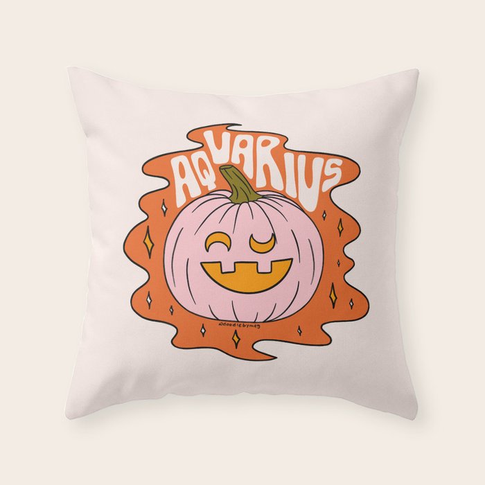 Aquarius Jack O Lantern Throw Pillow Gallery Image 1