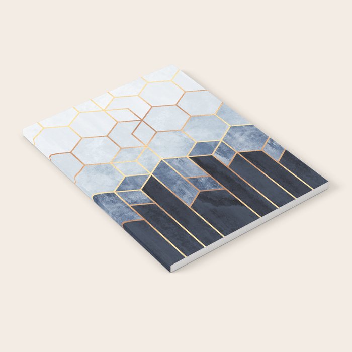 Soft Blue Hexagons Notebook Gallery Image 2