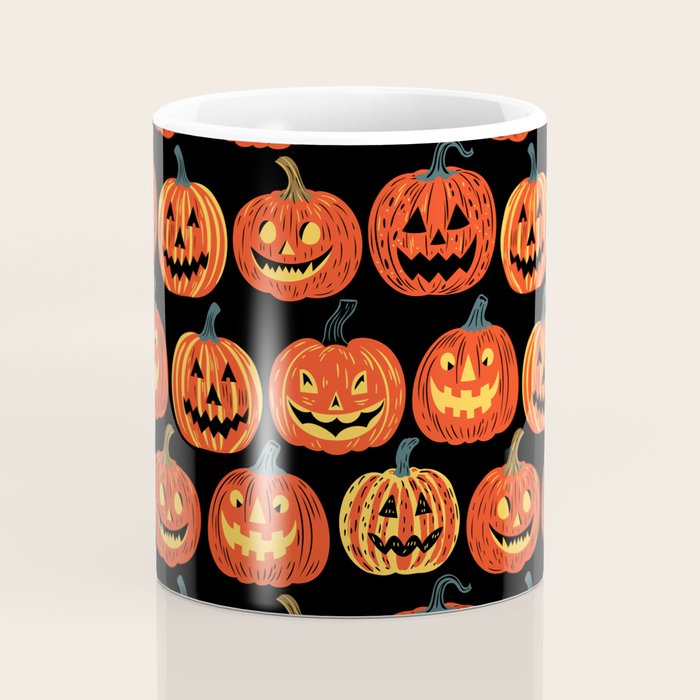 Halloween jack o lantern pumpkin cartoon pattern Coffee Mug Gallery Image 4