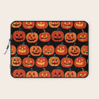 Halloween jack o lantern pumpkin cartoon pattern Laptop Sleeve Gallery Image 1