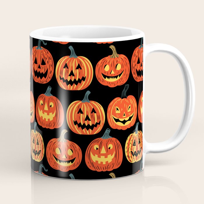 Halloween jack o lantern pumpkin cartoon pattern Coffee Mug Gallery Image 1