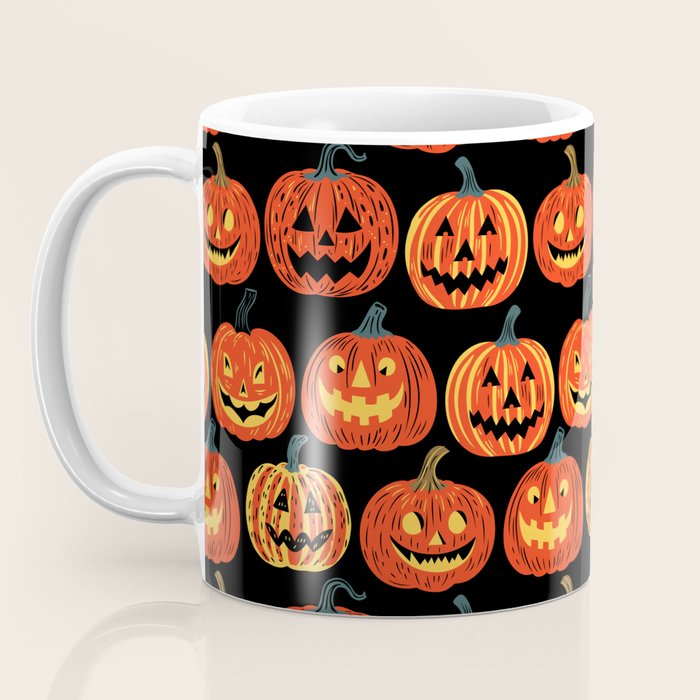 Halloween jack o lantern pumpkin cartoon pattern Coffee Mug Gallery Image 3