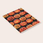 Halloween jack o lantern pumpkin cartoon pattern Notebook Gallery Image 2