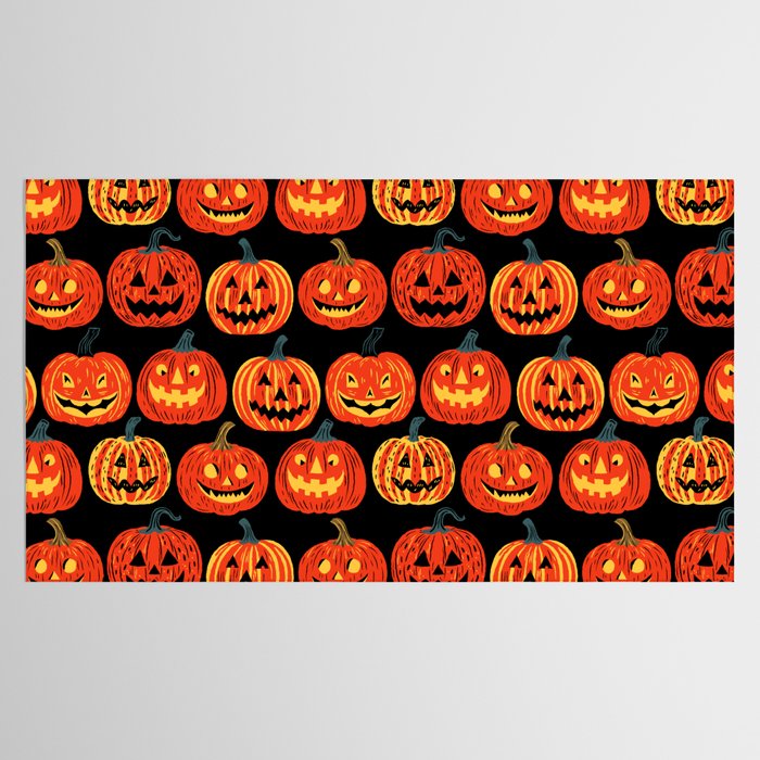 Halloween jack o lantern pumpkin cartoon pattern Tablecloth Gallery Image 2
