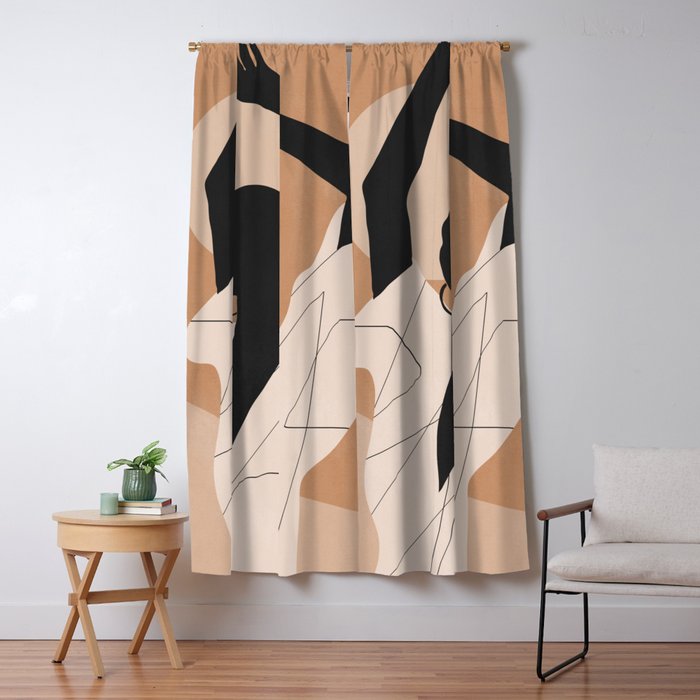 Minimal Abstract Art Sunset Girl 2 Window Curtain Gallery Image 1