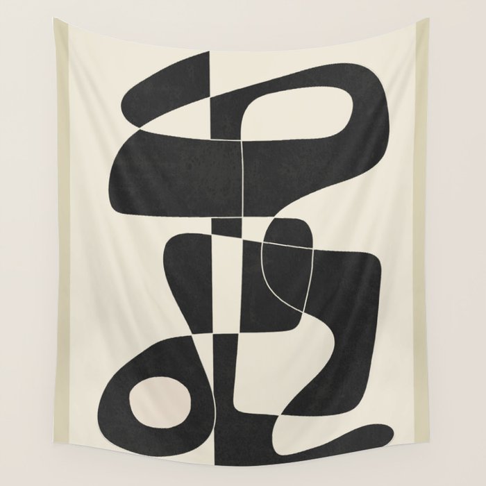 Minimal Abstract Noir Wall Tapestry Gallery Image 1