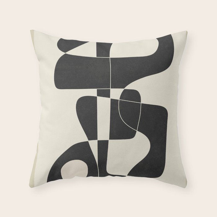 Minimal Abstract Noir Throw Pillow Gallery Image 1