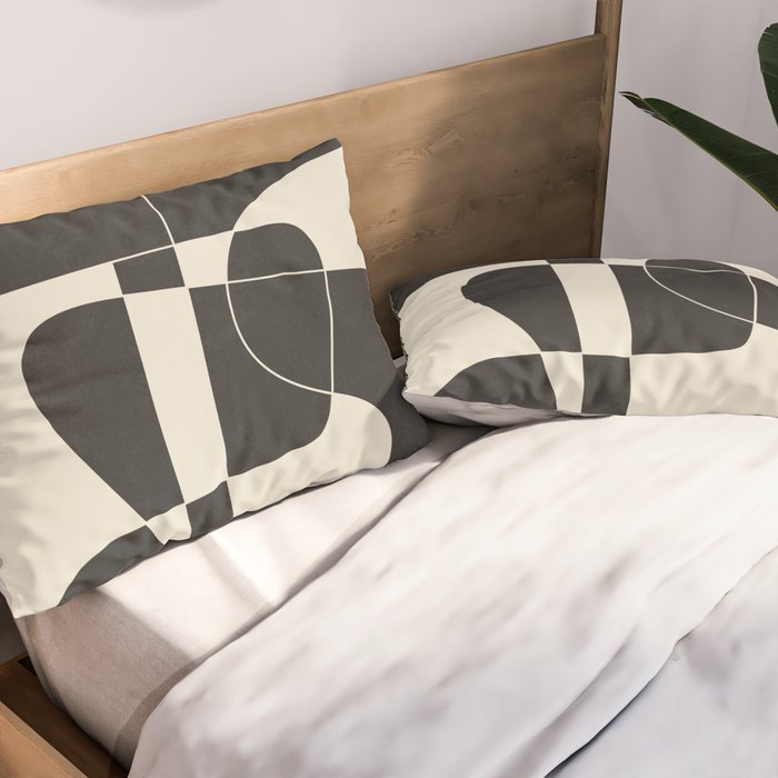 Minimal Abstract Noir Pillow Sham Gallery Image 2