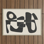 Minimal Abstract Noir Outdoor Rug Gallery Image 1