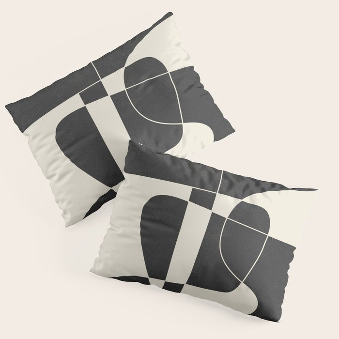 Minimal Abstract Noir Pillow Sham Gallery Image 1