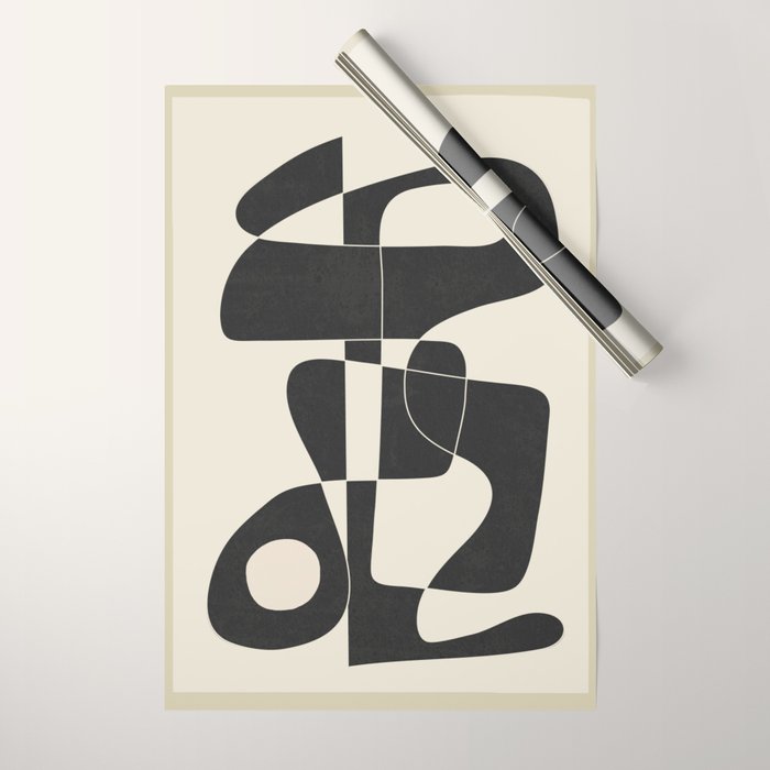 Minimal Abstract Noir Wrapping Paper Gallery Image 1