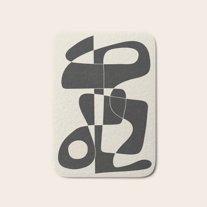 Minimal Abstract Noir Bath Mat Gallery Image 1