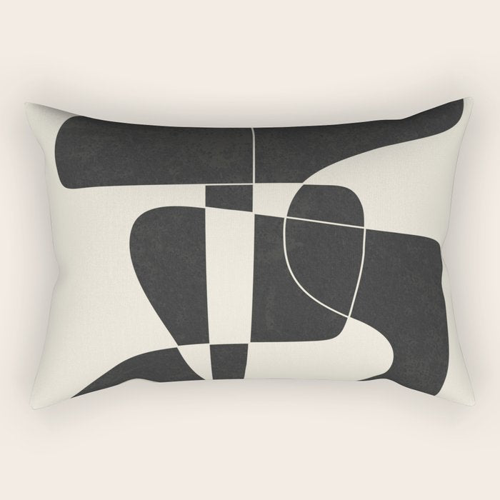 Minimal Abstract Noir Rectangular Pillow Gallery Image 2