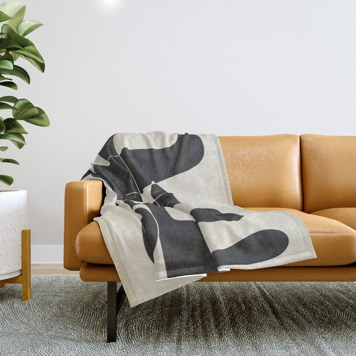 Minimal Abstract Noir Throw Blanket Gallery Image 1