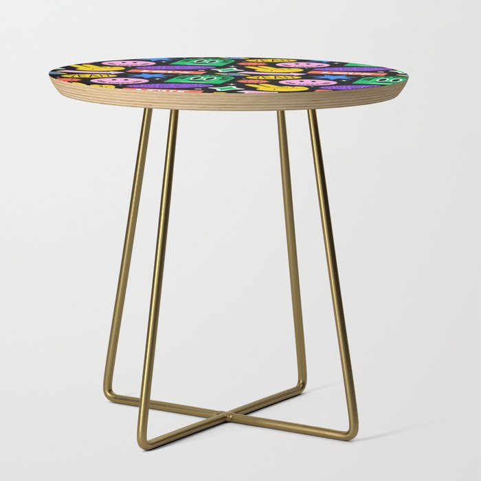 Retro cartoon sticker label pattern Side Table Gallery Image 1