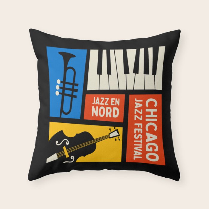 Jazz Festival | Bauhaus V Throw Pillow Gallery Image 6