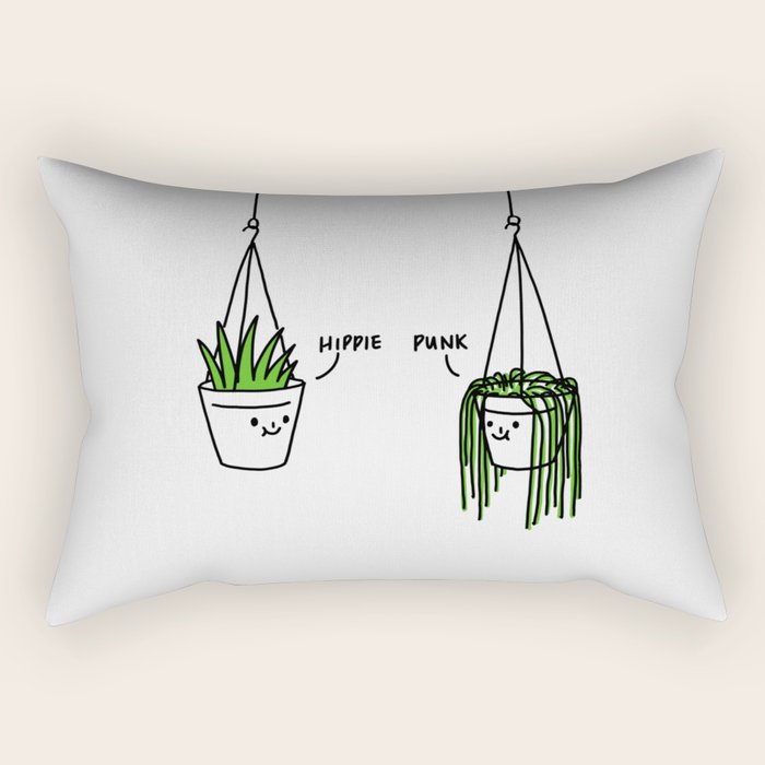 Hippie and Punk plants Rectangular Pillow Gallery Image 1