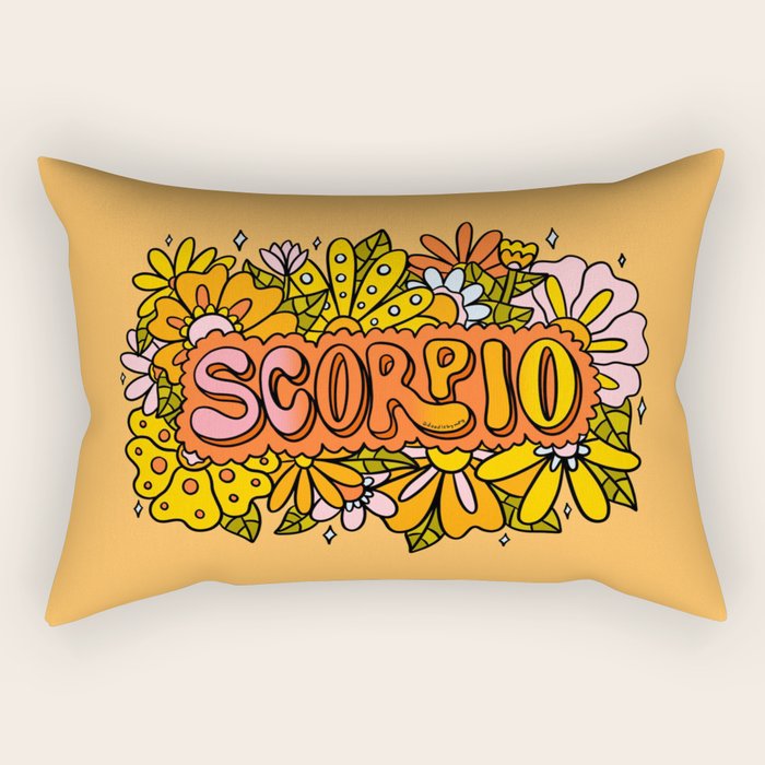 Scorpio Flowers Rectangular Pillow Gallery Image 2