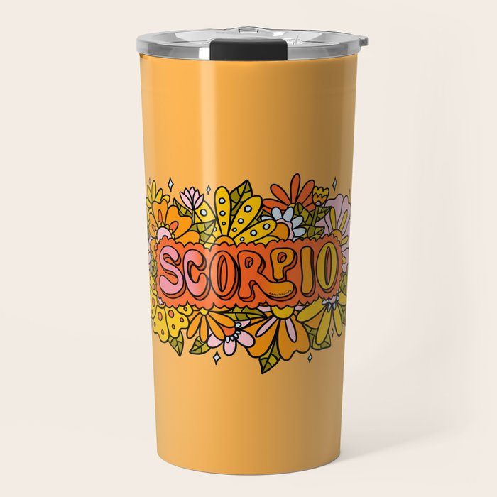 Scorpio Flowers Travel Mug Gallery Image 1