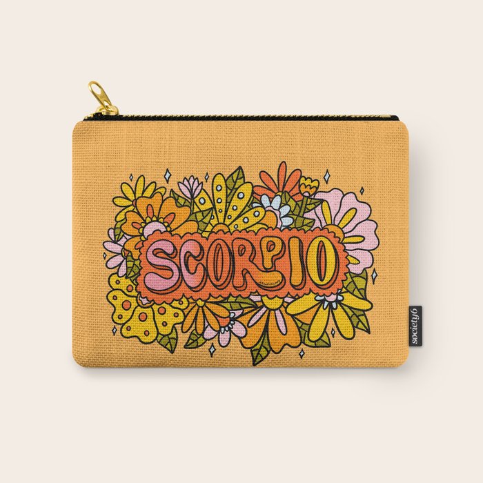 Scorpio Flowers Carry All Pouch Gallery Image 1