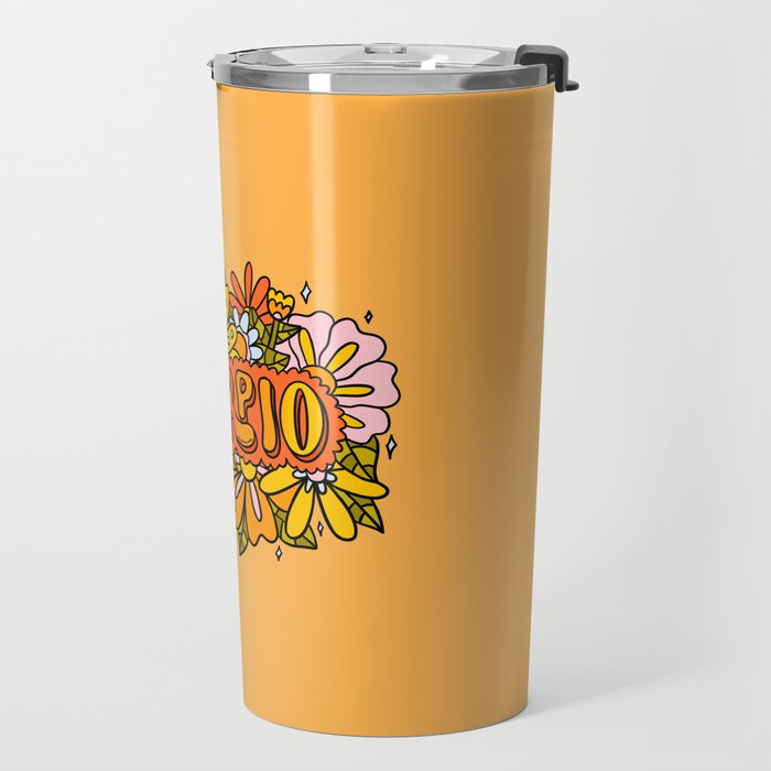 Scorpio Flowers Travel Mug Gallery Image 2