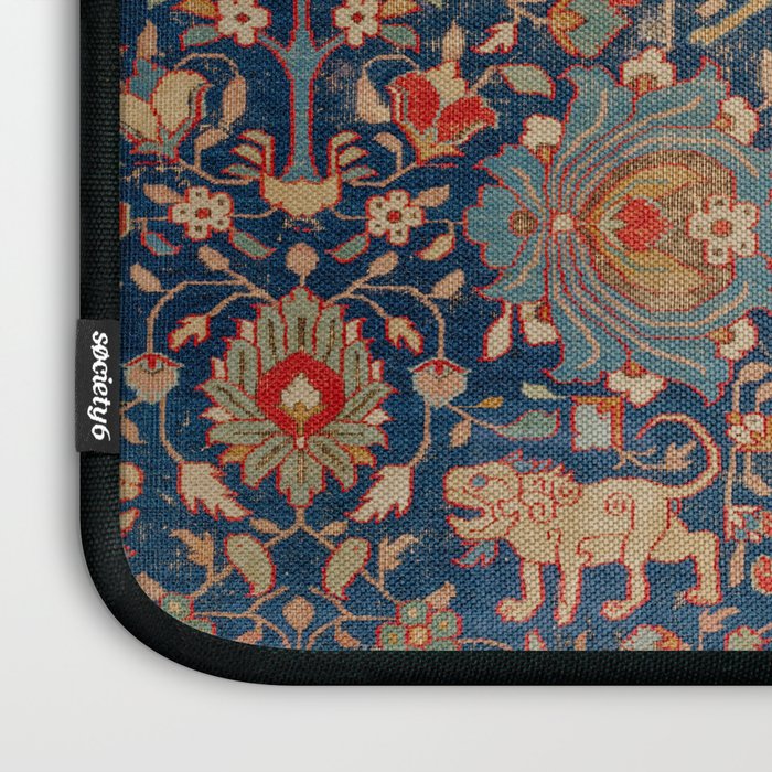 17th Century Persian Rug Print with Animals Laptop Sleeve Gallery Image 3