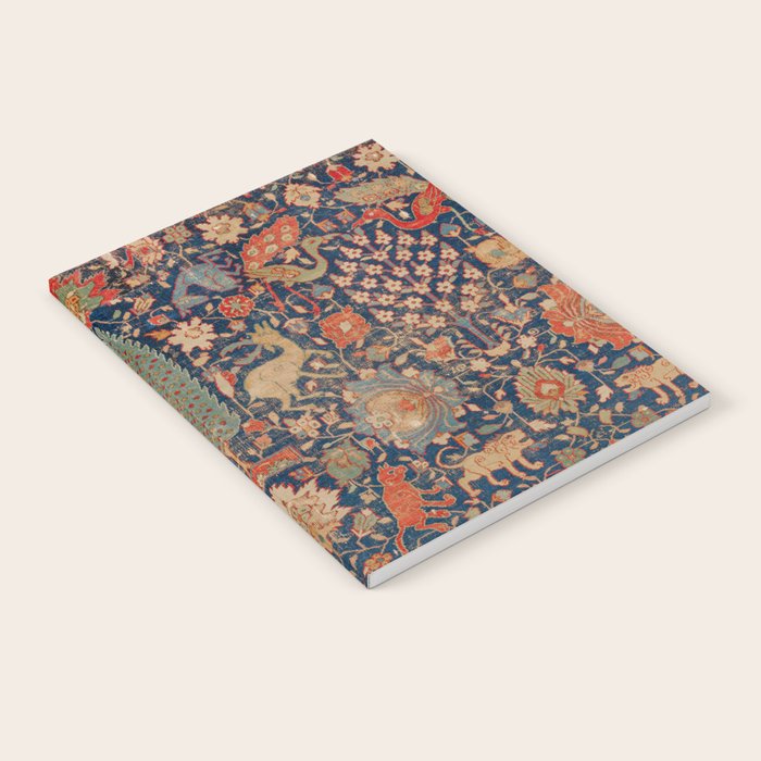 17th Century Persian Rug Print with Animals Notebook Gallery Image 2