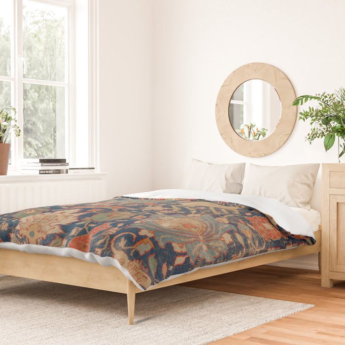 17th Century Persian Rug Print with Animals Duvet Cover Gallery Image 2