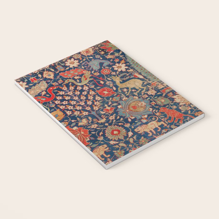 17th Century Persian Rug Print with Animals Notebook Gallery Image 3