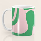 Retro Liquid Swirl Abstract 2 in Green and Pink Coffee Mug Gallery Image 3
