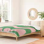 Retro Liquid Swirl Abstract 2 in Green and Pink Duvet Cover Gallery Image 2