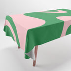 Retro Liquid Swirl Abstract 2 in Green and Pink Tablecloth Gallery Image 1