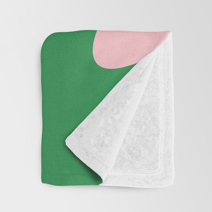 Retro Liquid Swirl Abstract 2 in Green and Pink Throw Blanket Gallery Image 3
