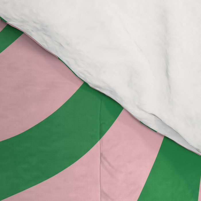 Retro Liquid Swirl Abstract 2 in Green and Pink Comforter Gallery Image 4