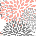 Festive, Floral Prints, Leaves and Blooms, Coral and Gray Coffee Mug Gallery Image 2