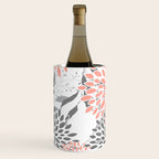 Festive, Floral Prints, Leaves and Blooms, Coral and Gray Wine Chiller Gallery Image 2
