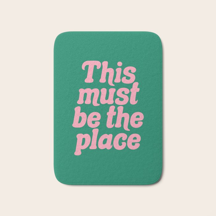 This Must Be The Place - Green Pink Bath Mat Gallery Image 1