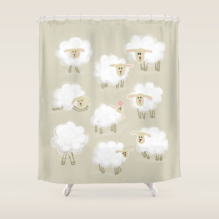 Herd of sheep Shower Curtain Gallery Image 1