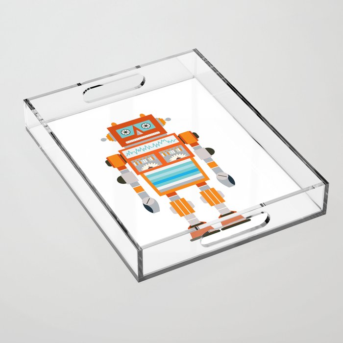 Orange Robot Retro Toy Acrylic Tray Gallery Image 1