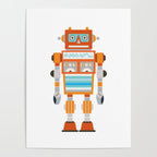 Orange Robot Retro Toy Poster Gallery Image 4