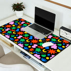 Colorful abstract organic shape art pattern Desk Mat Gallery Image 2