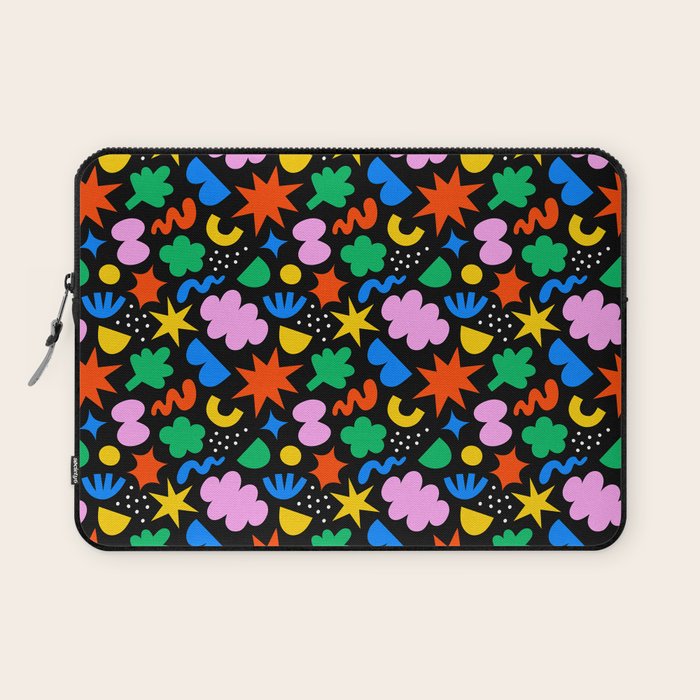 Colorful abstract organic shape art pattern Laptop Sleeve Gallery Image 1