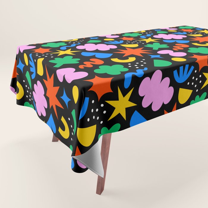 Colorful abstract organic shape art pattern Tablecloth Gallery Image 1