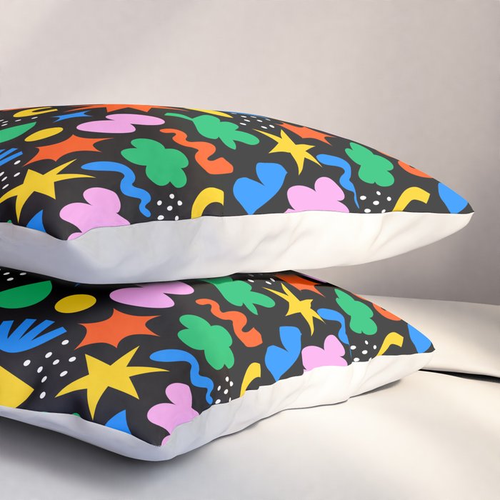 Colorful abstract organic shape art pattern Pillow Sham Gallery Image 3