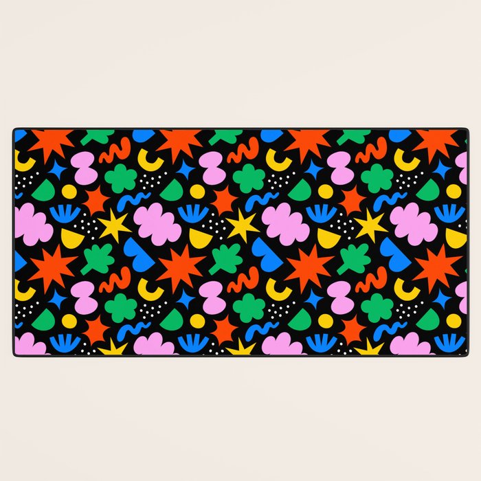 Colorful abstract organic shape art pattern Desk Mat Gallery Image 3